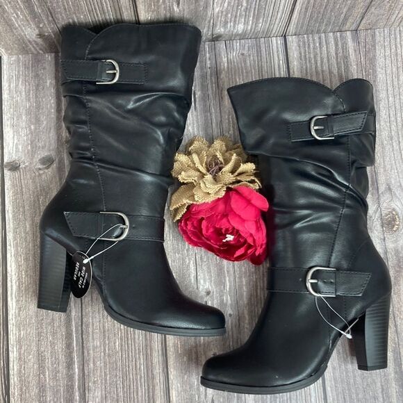 Style & Co. Sachi Slouchy Black Boots 5.5M - Picture 1 of 8